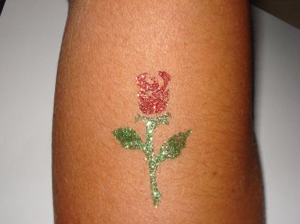 Glitter Rose Tattoo